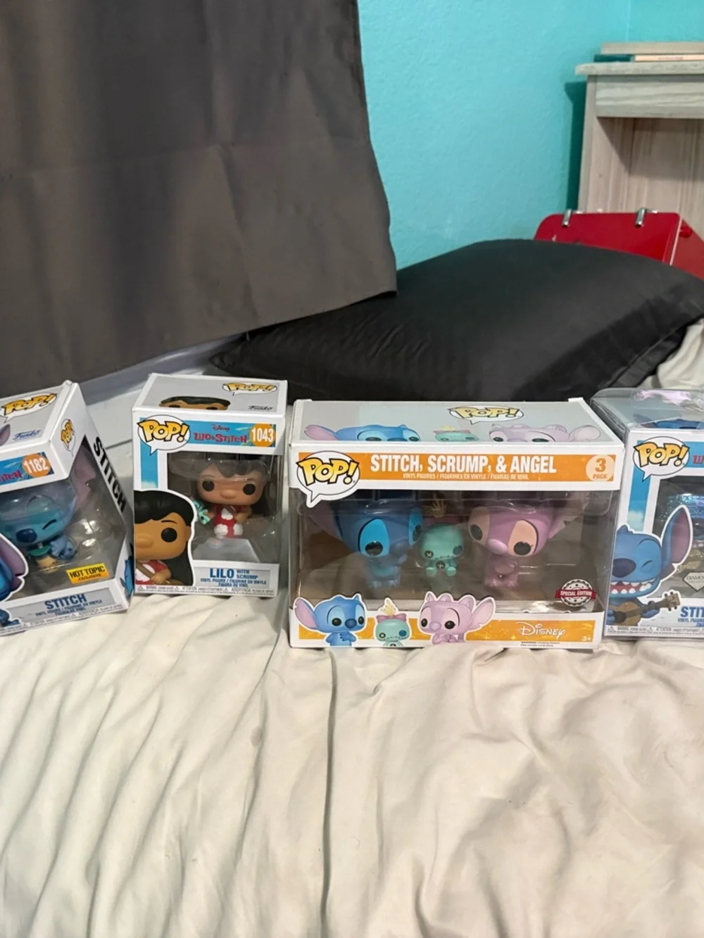 Funko Pop! Stitch, Scrump & Angel 3-Pack - Blue, Pink, Teal
